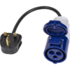 Sealey 13A/16A Trailing Plug and 2P+E Blue Socket Cable Set 0.35m