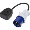 Sealey 16A/13A Trailing Socket and 2P+E Blue Plug Cable Set 0.38m
