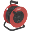 Sealey 4 Socket Heavy Duty Thermal Trip Cable Reel 240v 25m
