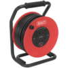 Sealey 4 Socket Heavy Duty Thermal Trip Cable Reel 240v 50m