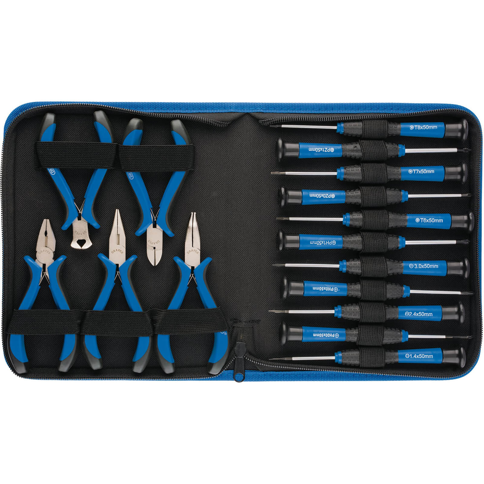 Draper 16 Piece Precision Pliers and Screwdriver Set