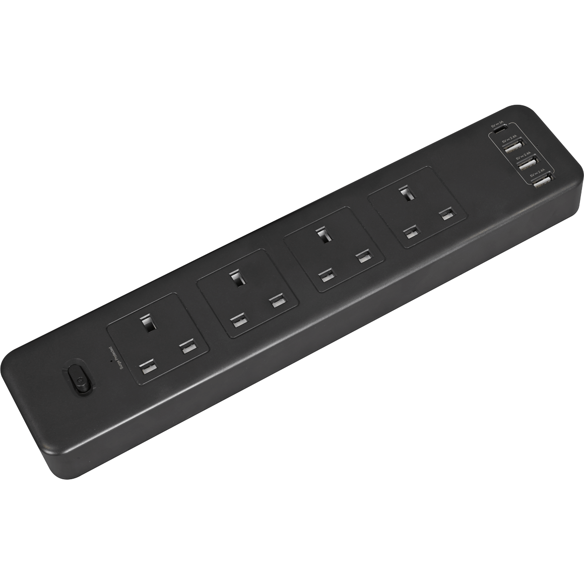 Sealey 4 Socket Extension Lead 2 USB Sockets 240v 3m
