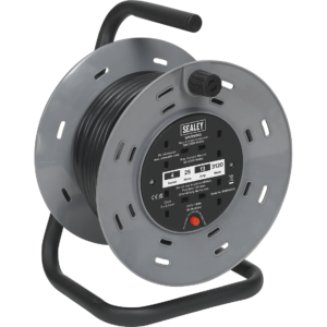 Sealey 4 Socket Heavy Duty Cable Extension Reel 240v