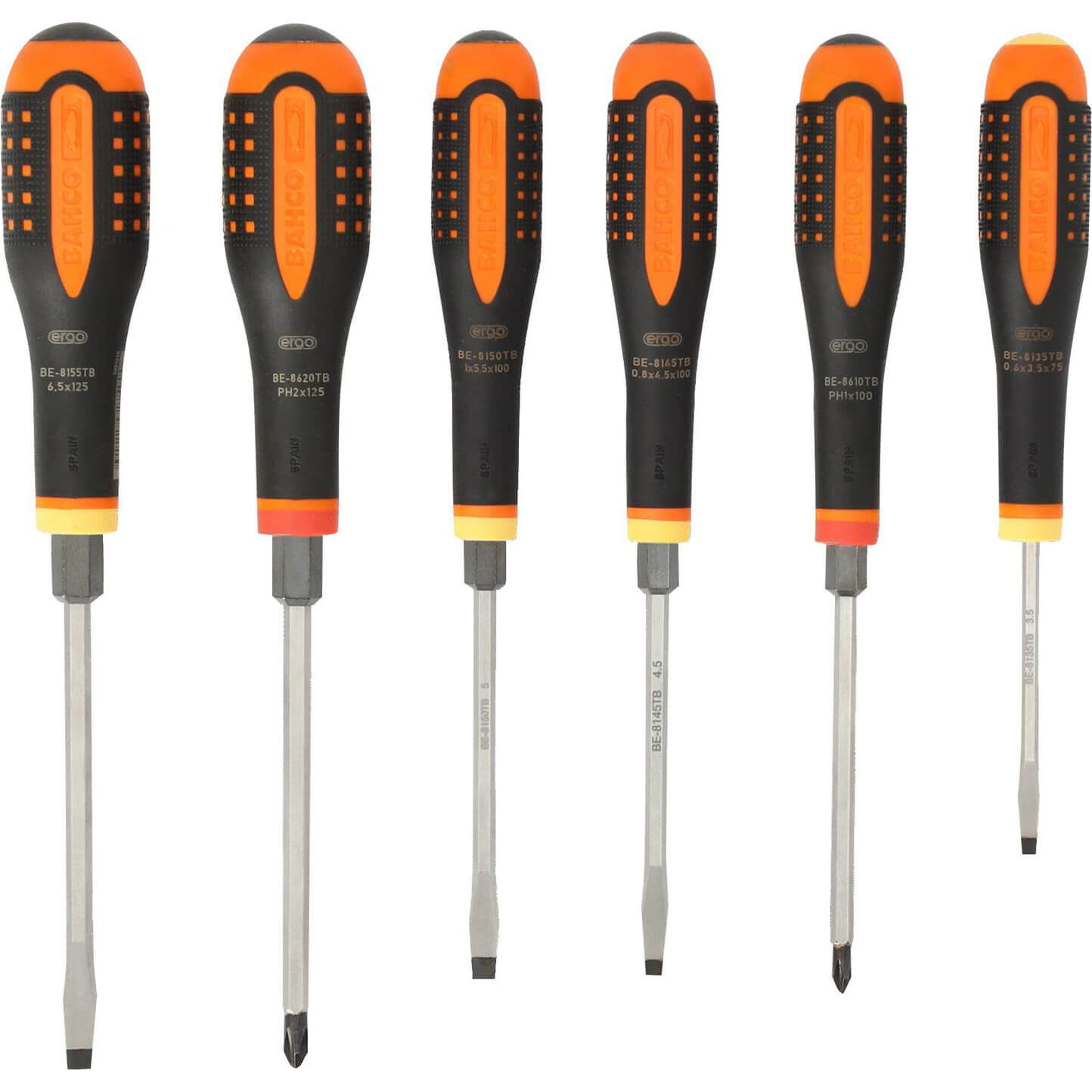 Bahco 6 Piece BE-9881Tb Ergo Through Blade Screwdriver Set