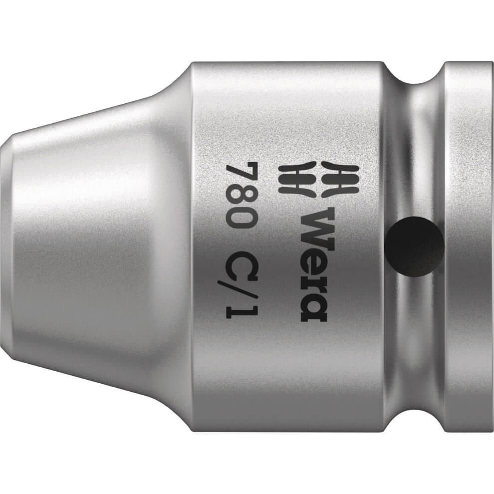 Wera 780C/1S Extra Strong 1/2" Square Drive to 1/4" Hex Screwdriver Bit Holder 1/2"