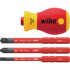 Wiha 4 Piece VDE Softfinish Slimvario Stubby Screwdriver Set