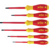 Wiha Softfinish 6 Piece VDE Insulated Slotted / Pozi Screwdriver Set