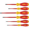 Wiha Softfinish Slimfix 6 Piece VDE Insulated Slotted / Phillips Screwdriver Set