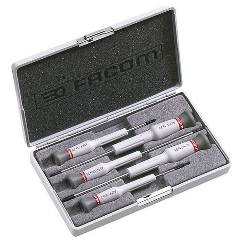 Facom AEFP.J1 Micro Tech 5 Piece Precision Phillips Screwdriver Set