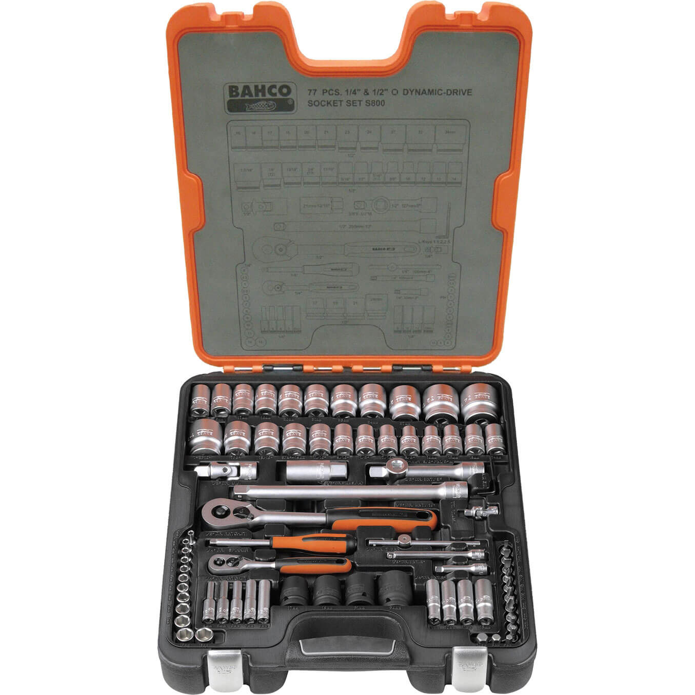 Bahco S800 77 Piece Combination Drive Hex Socket and Screwdriver Bit Set Metric and Imperial Combination