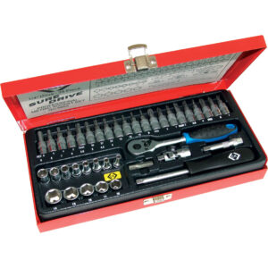 CK 39 Piece 1/4" Drive Sure Drive Hex Socket and Screwdriver Bit Set Metric