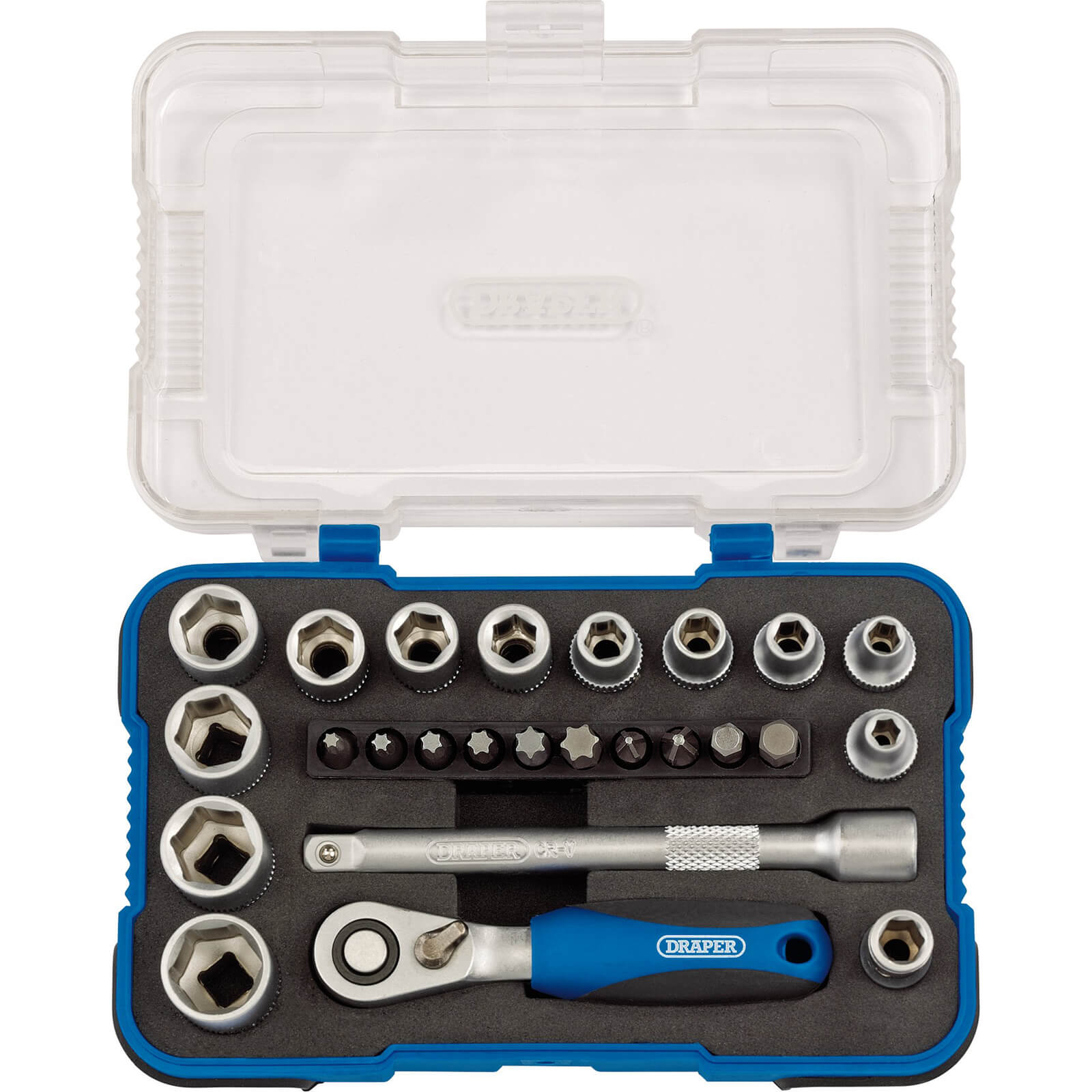 Draper 26 Piece 1/4" Drive Hex Socket and Screwdriver Bit Set Metric 1/4"