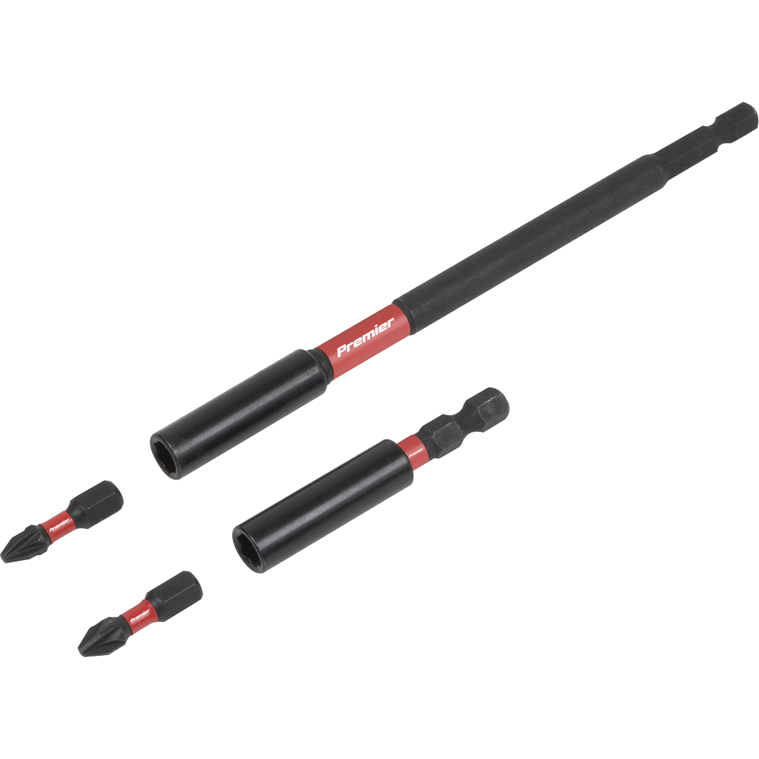 Sealey 4 Piece Impact Screwdriver Bit Holder and PZ2 Bit Set