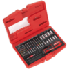 Sealey 50 Piece Fine Tooth Ratchet Screwdriver Bit and Socket Set 1/4"