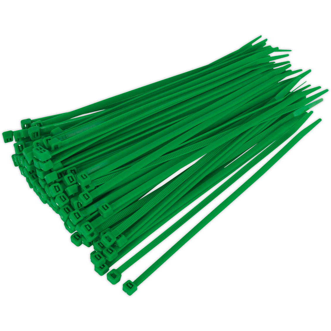 Sealey Cable Ties Green Pack of 100 200mm 4.8mm
