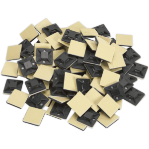 Sealey Self Adhesive Cable Tie Mounts Black 20mm Pack of 100