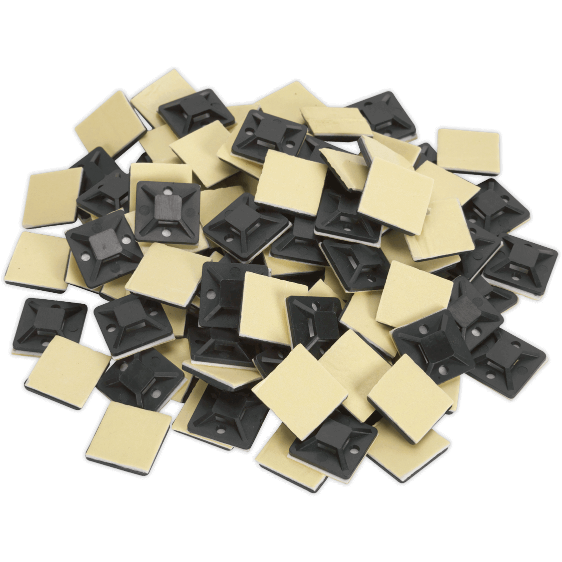 Sealey Self Adhesive Cable Tie Mounts Black 20mm Pack of 100