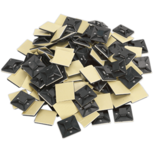 Sealey Self Adhesive Cable Tie Mounts Black 30mm Pack of 100
