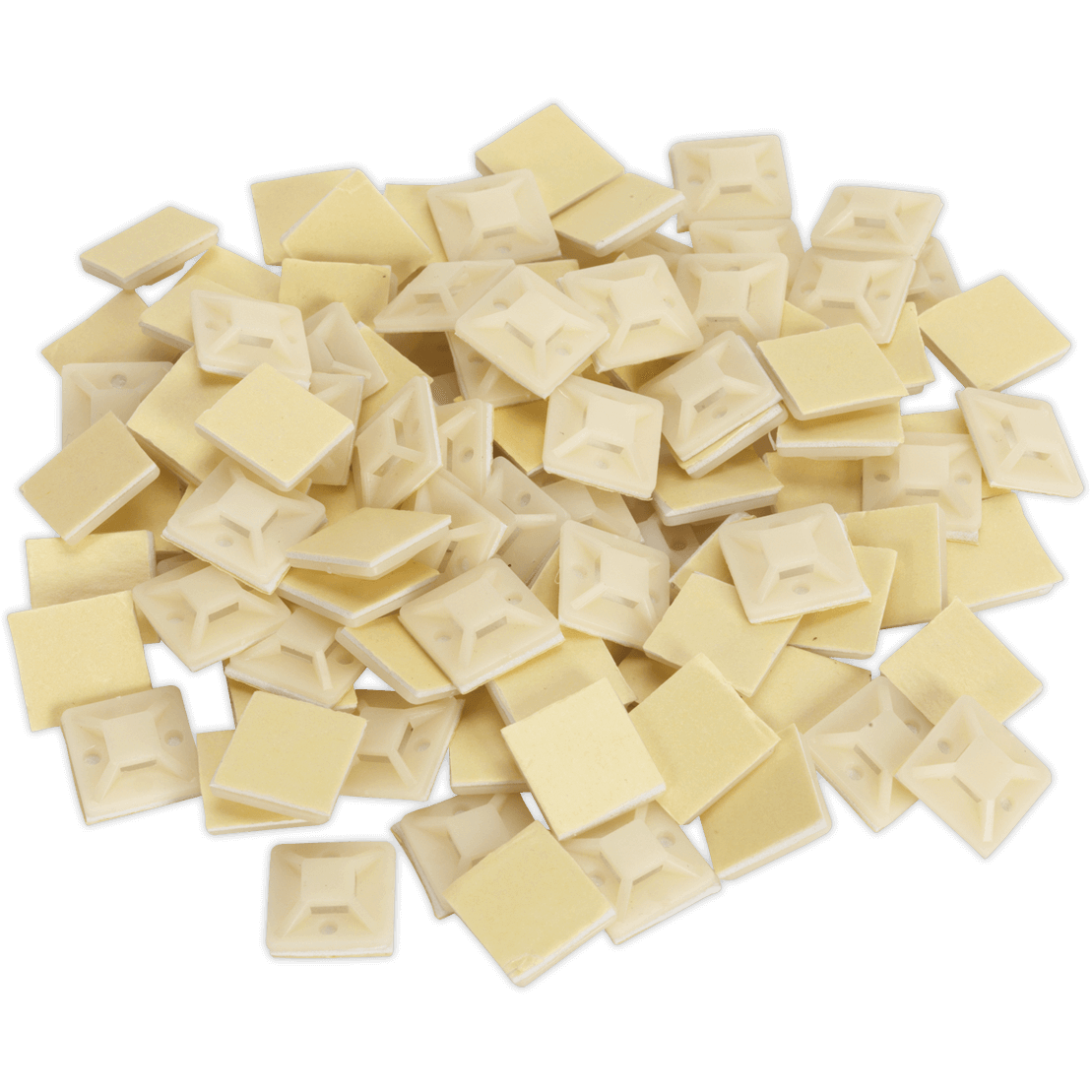 Sealey Self Adhesive Cable Tie Mounts White 20mm Pack of 100