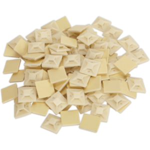 Sealey Self Adhesive Cable Tie Mounts White 25mm Pack of 100