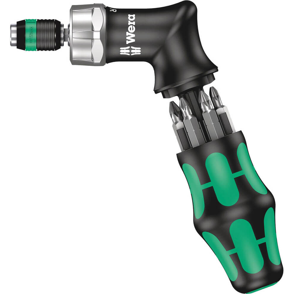 Wera 7 Piece Pistol High Torque Ratchet Screwdriver Bit and Holder Set