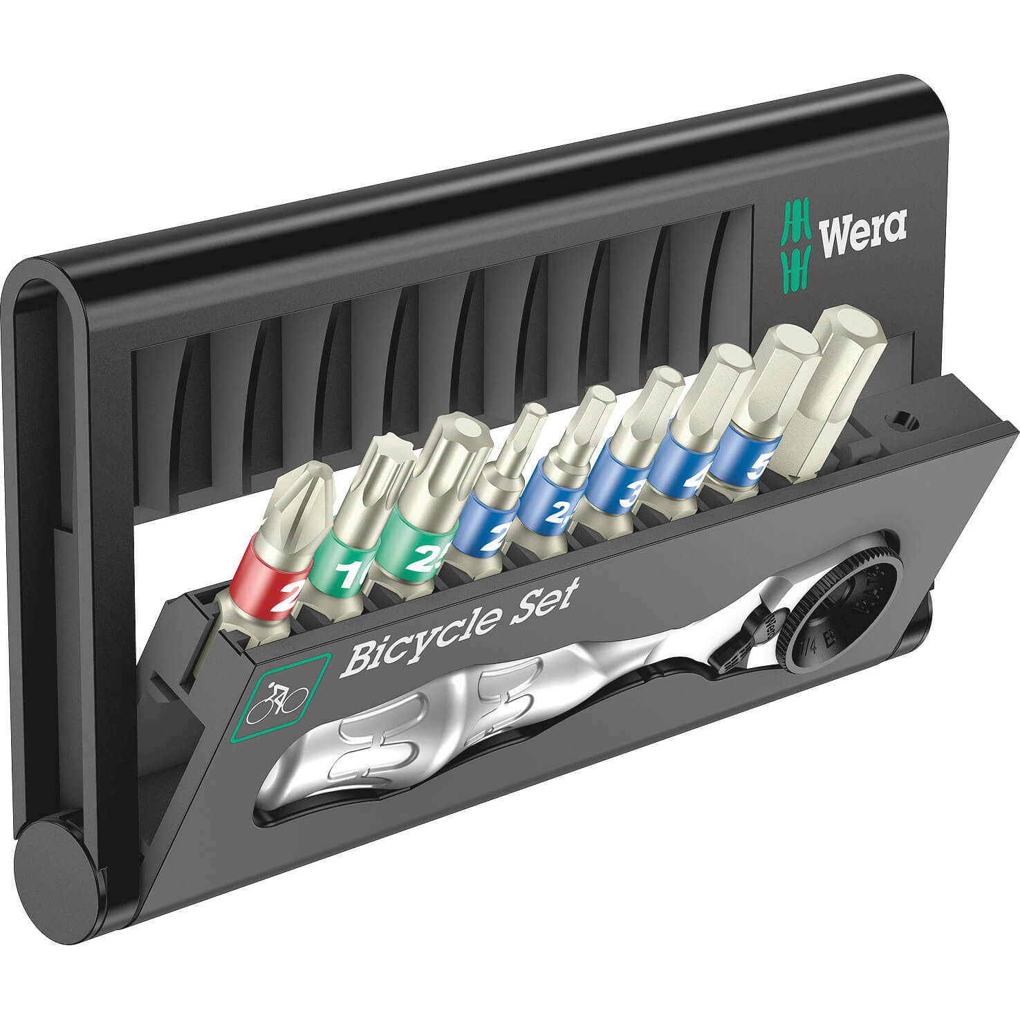 Wera Zyklop 10 Piece Bicycle Screwdriver Bit Set and Ratchet 1/4"